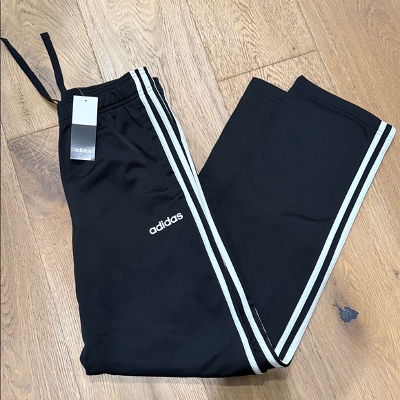 Adidas Men’s Black Joggers with White Stripes - Picture 1 of 2